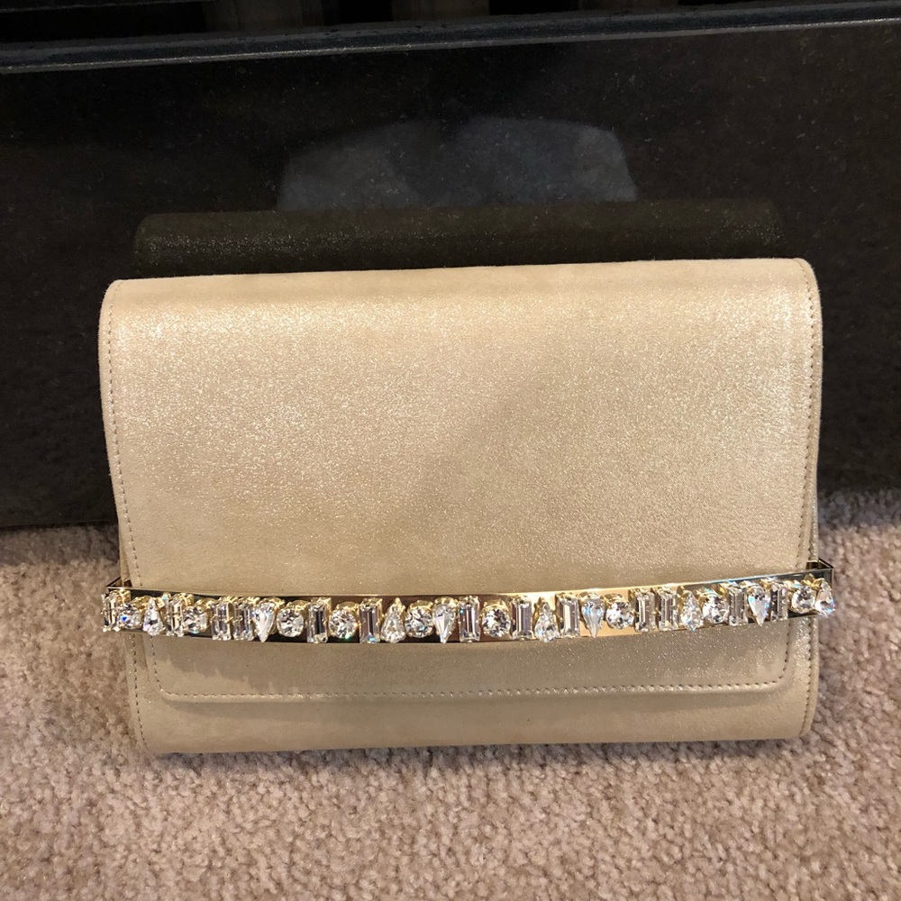 Brand new Jimmy Choo Bow crystal bar clutch